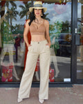 Separate From The Rest Linen Pants Nude - 100 Percent Linen, No Stretch For Breathable Comfort
