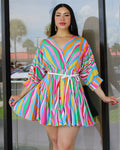 Deserve The Best Stripe Mini Dress Adjustable Waist For Flattering Silhouette At Any Event