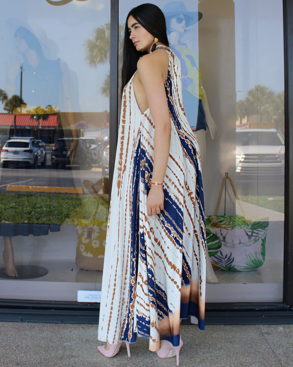 Made To Impress Maxi Dress Multicolor - Satin Blend Fabric No Stretch For Elegance