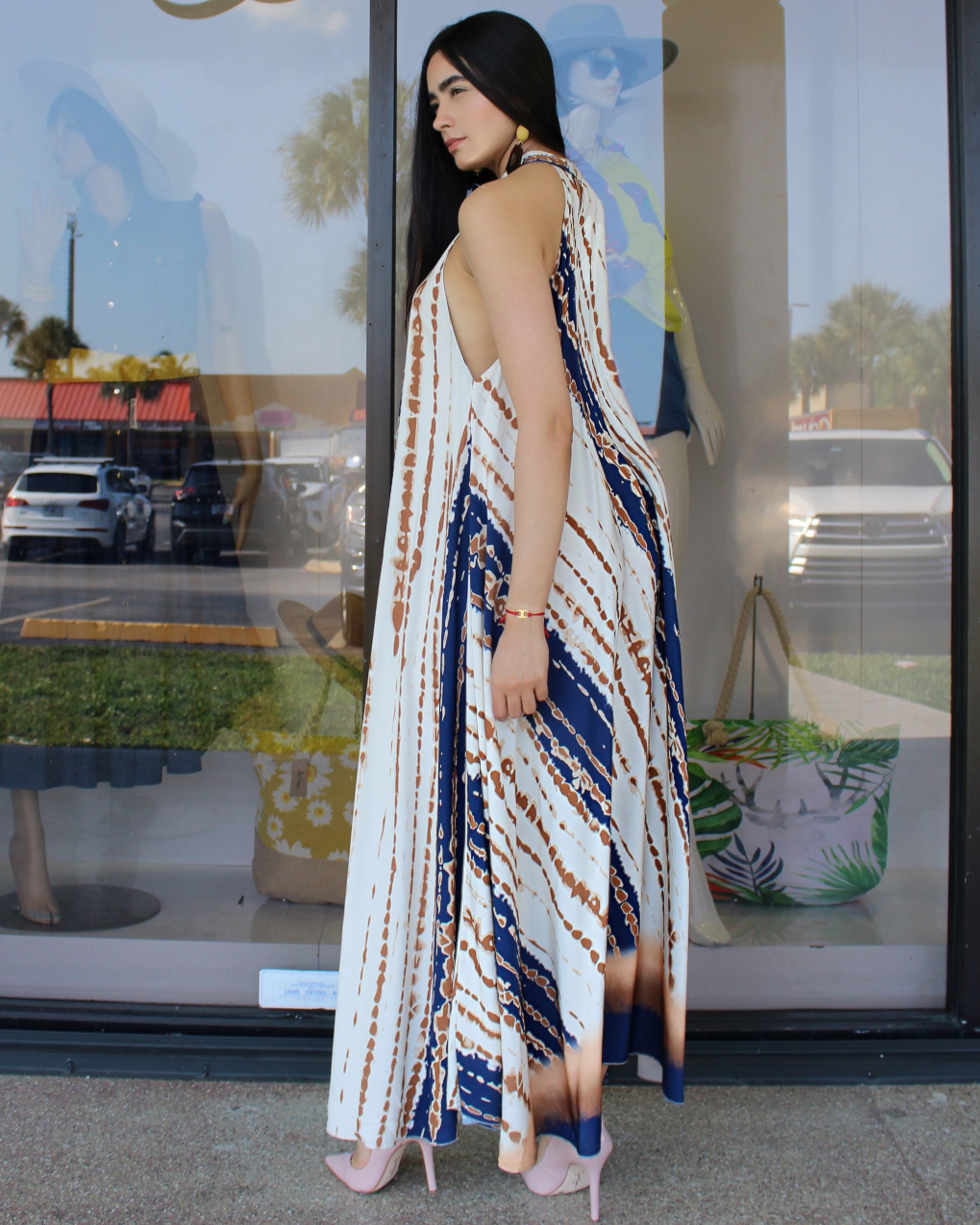Made To Impress Maxi Dress Multicolor - Satin Blend Fabric No Stretch For Elegance