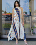 Made To Impress Maxi Dress Multicolor - Satin Blend Fabric No Stretch For Elegance