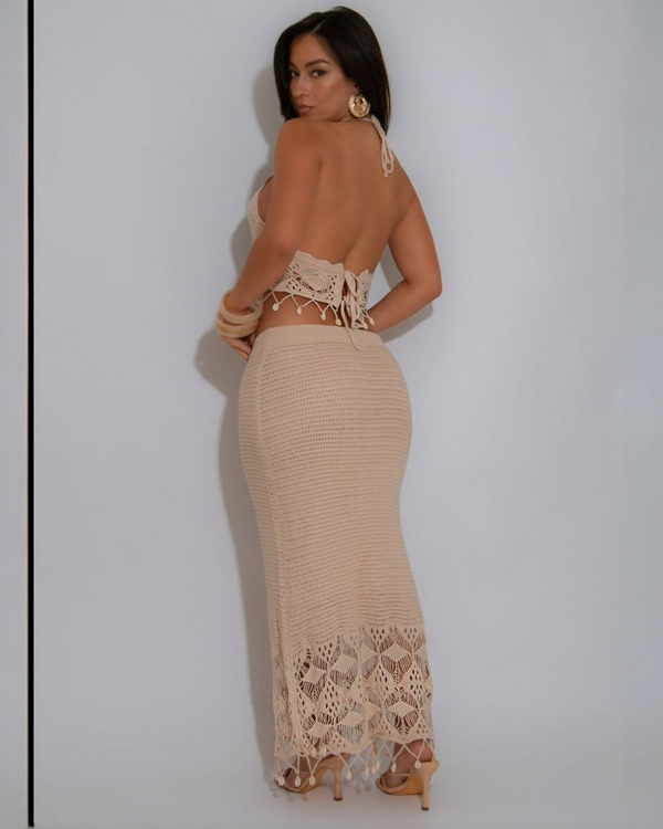 Boho Sun and Sands Crochet Skirt Set
