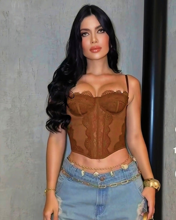Lace Touch Brown Corset