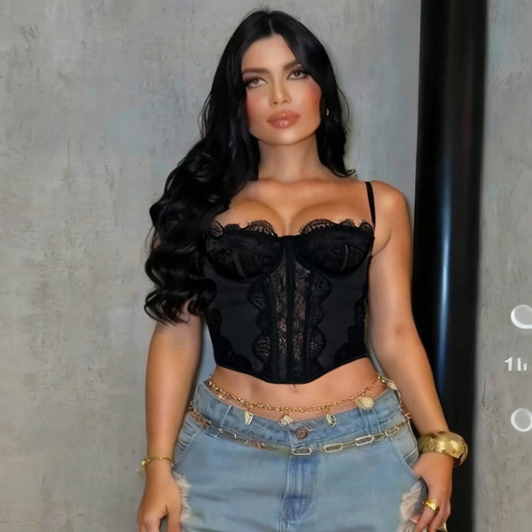 Lace Touch Black Corset