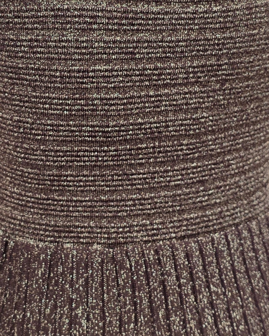 Lumière Bronze Metallic Knit Ankle Dress