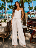 White Bloom Embroidered Pant Set