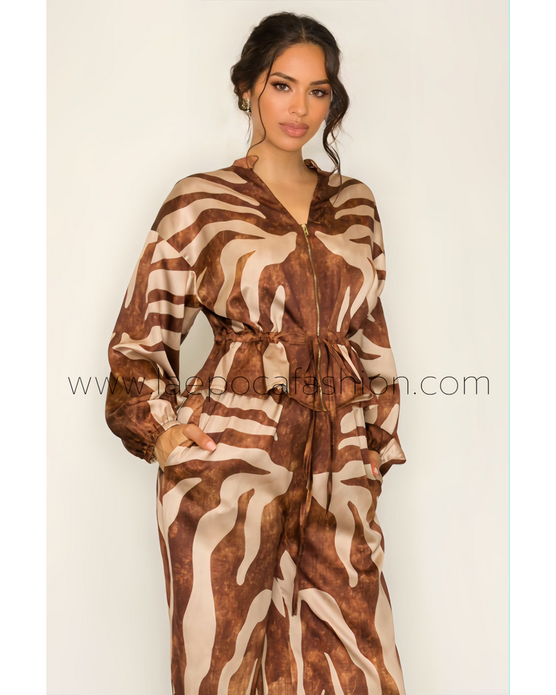 Wild Beauty & Chic Earth Tones Pant Set