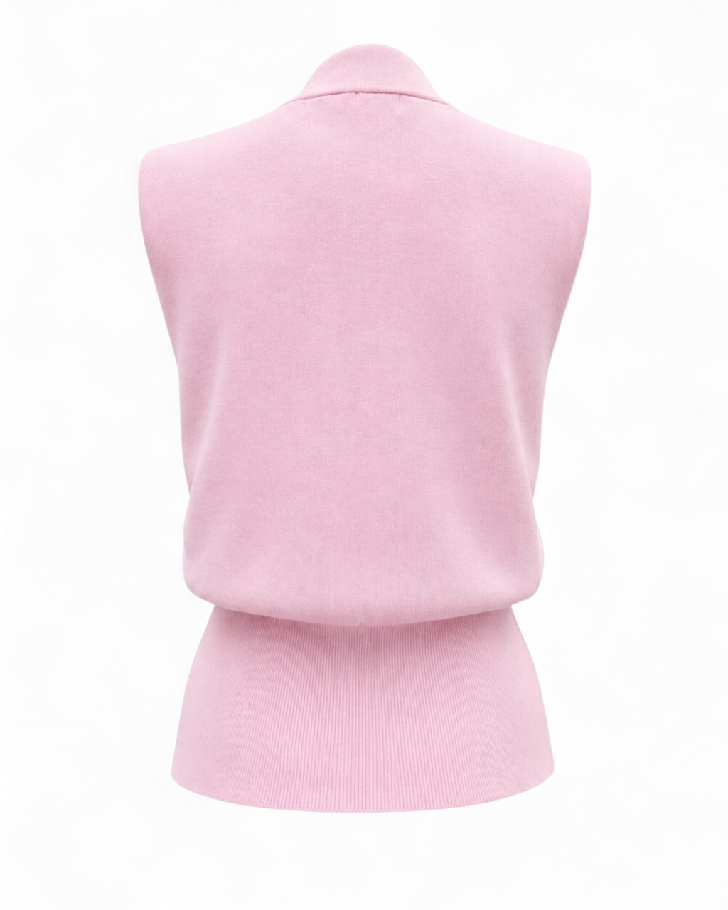 Elegant Pink Gold Button Front Vest Top  – Chic Sleeveless Blouse