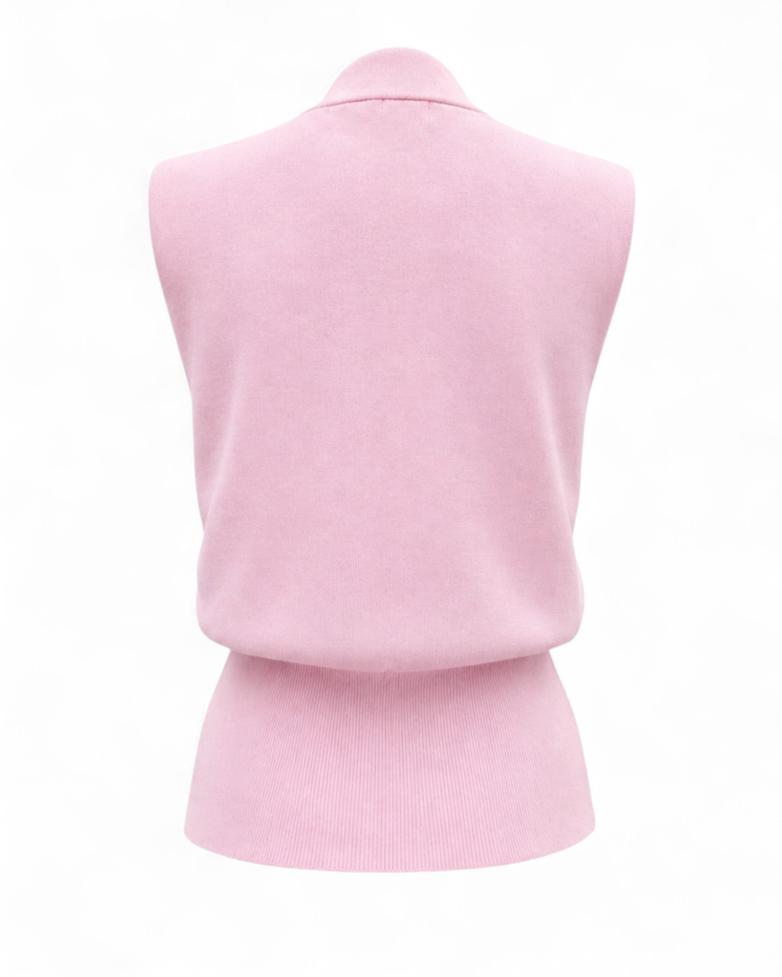 Elegant Pink Gold Button Front Vest Top  – Chic Sleeveless Blouse