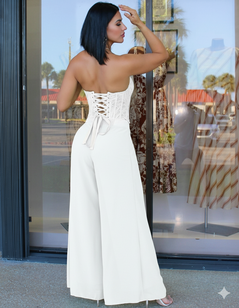 Wow What White Luxe Corset 2 Piece Set