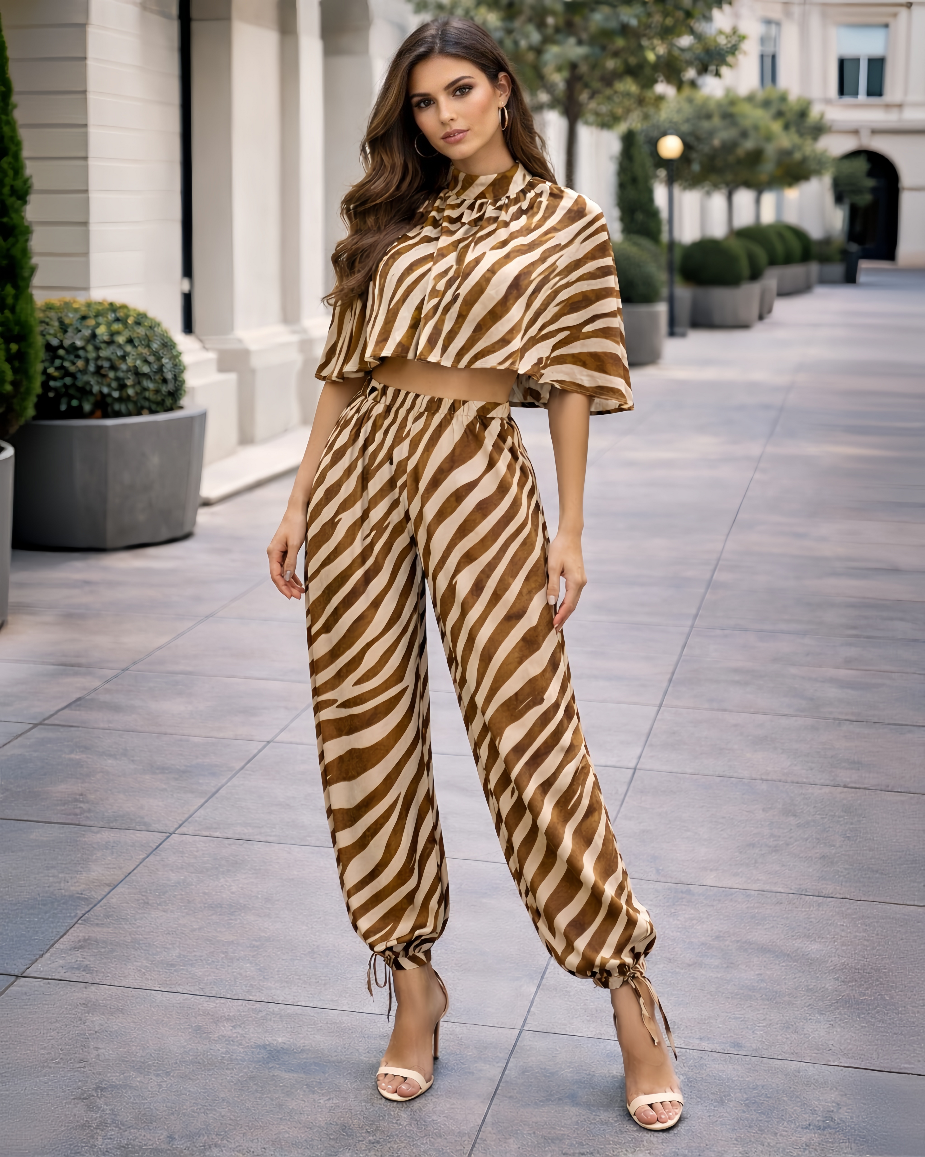 Zebra Print Two-Piece Set – Chic & Modern Statement Look