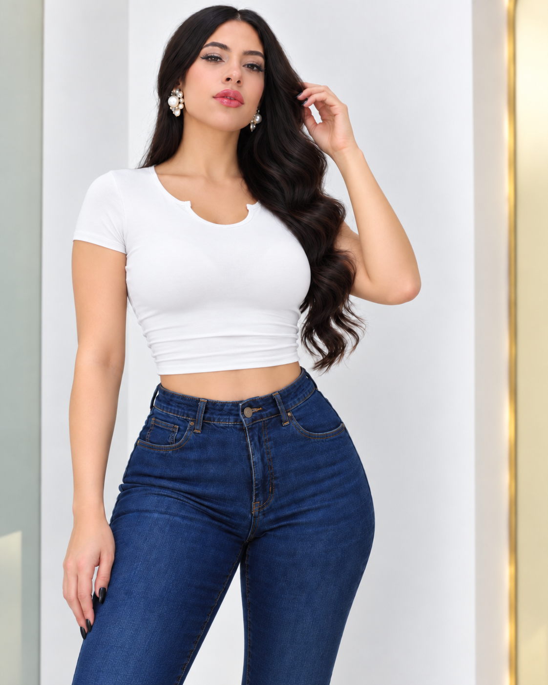 Everyday Notch Neck Stretch Crop Top