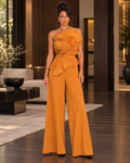 Saffron Solstice Sculpted Pleat Wide-Leg Jumpsuit
