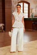 WHITE — Ivory Grace Lace Pant Set