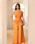 Chic Style Its Here Fancy Jumpsuit Orange - True To Size In Polyester And Spandex