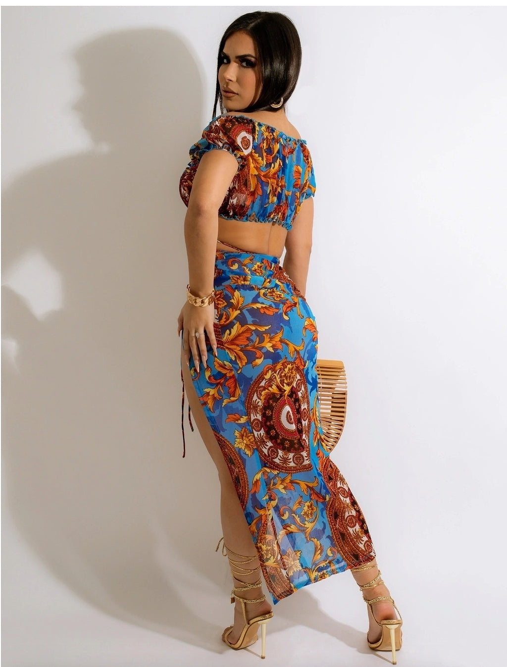 Irreplaceable Me Printed Skirt Set - Stretchy 100 Percent Mesh For All Day Comfort