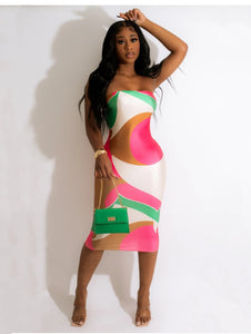 You Have Your Change Midi Dress Hot Pink