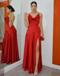 In Love With My Stylish Maxi Dress Red 100 Percent Satin No Stretch Flattering Fit