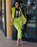 Leave It Aside LimeGreen Blazer - 100 Percent Polyester No Stretch For Bold Modern Style