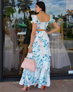 Dear Summer I Love You  Printed Skirt Set