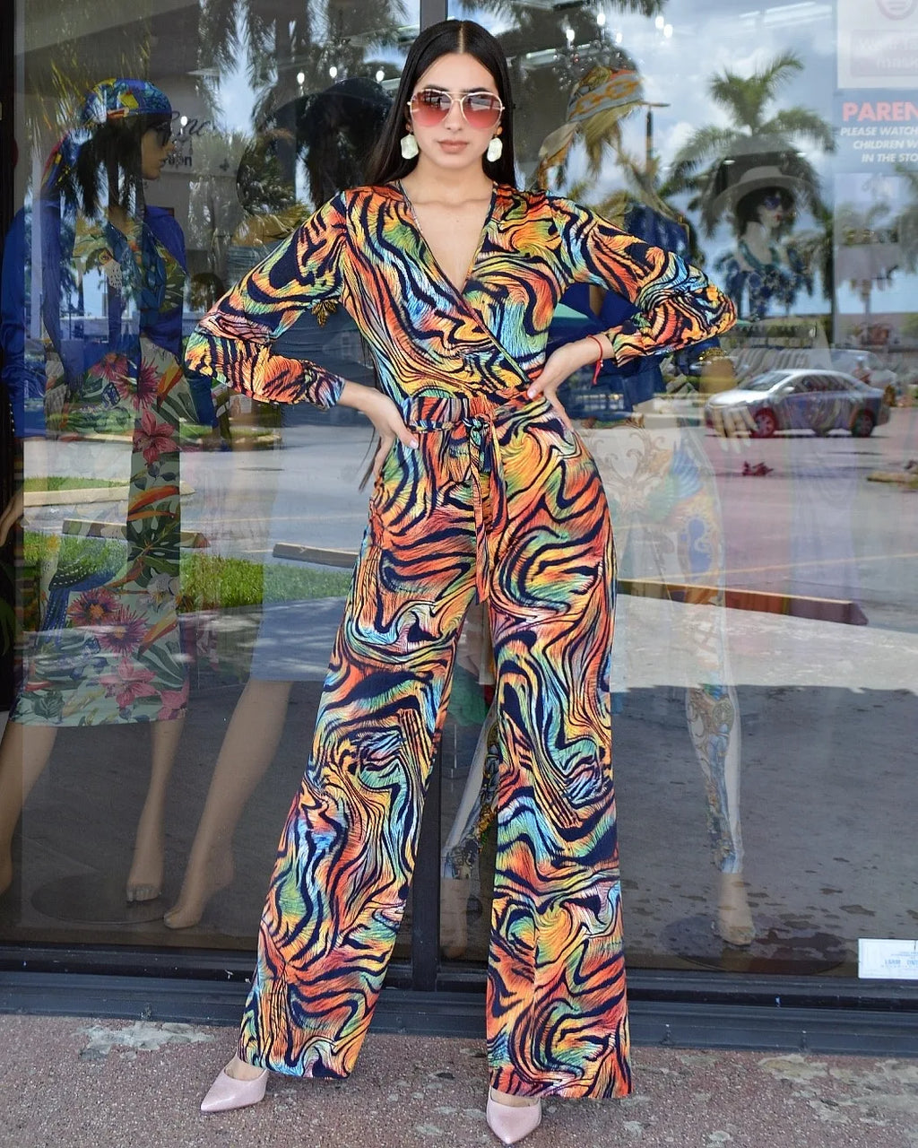 Do It For Me Print Jumpsuit - Evening Chic Style For Any Event With 100 Percent Polyester Stretch