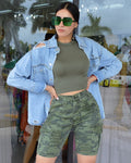 Perfect Camuflage Bermuda Shorts - Mid Rise Fit With Cotton Stretch For Comfortable Wear
