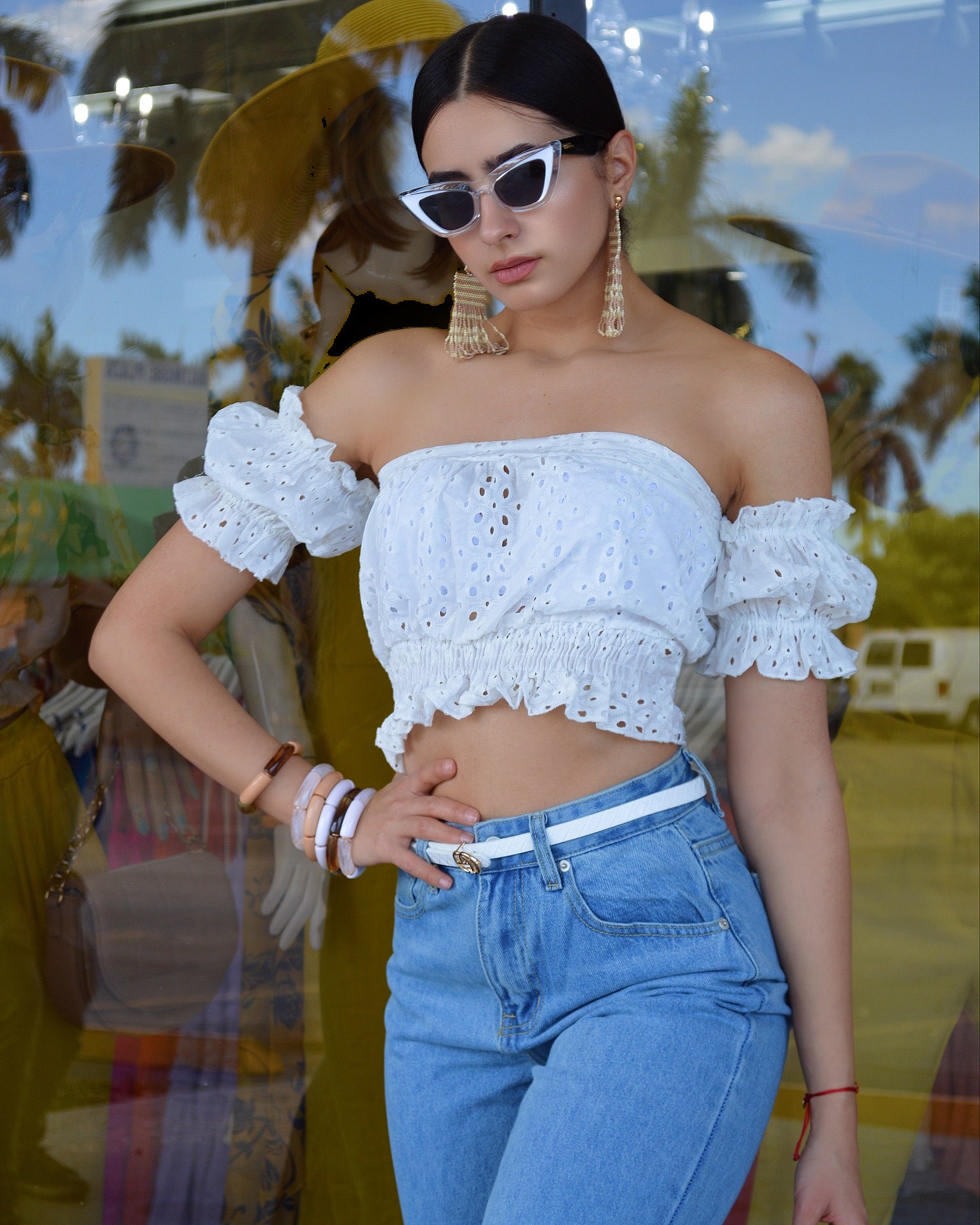 Must Be Wear Crochet Blouse - 100 Percent Italian Cotton No Stretch For All Day Comfort