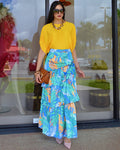 Cause Of You Dear Multilayer Satin Skirt Blue - Flattering Fit With Side Zipper And Elegant Finish