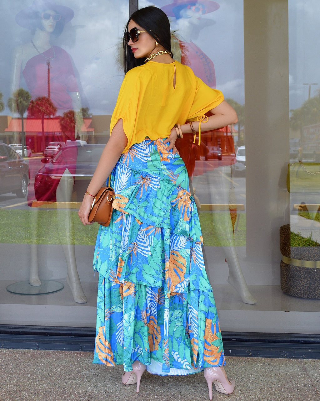 Cause Of You Dear Multilayer Satin Skirt Blue - Flattering Fit With Side Zipper And Elegant Finish