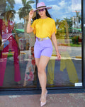 Call Me Out Fast High Waist Shorts Mid Rise Fitted Short With Excellent Fit No Stretch Model Wearing Small