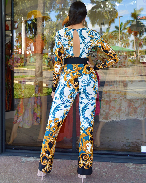 You Gives Me Those Vibes Print Jumpsuit