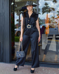 Thats My Type Belted Jumpsuit Black