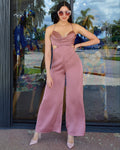 Days Ahead Satin Jumpsuit Rose Mauve - True to Size Fit for Flattering Silhouette
