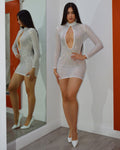 The Bling On  Me Rhinestone White Dress