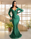 The Show Must Go   Emerald Green Mermaid Gown Dress