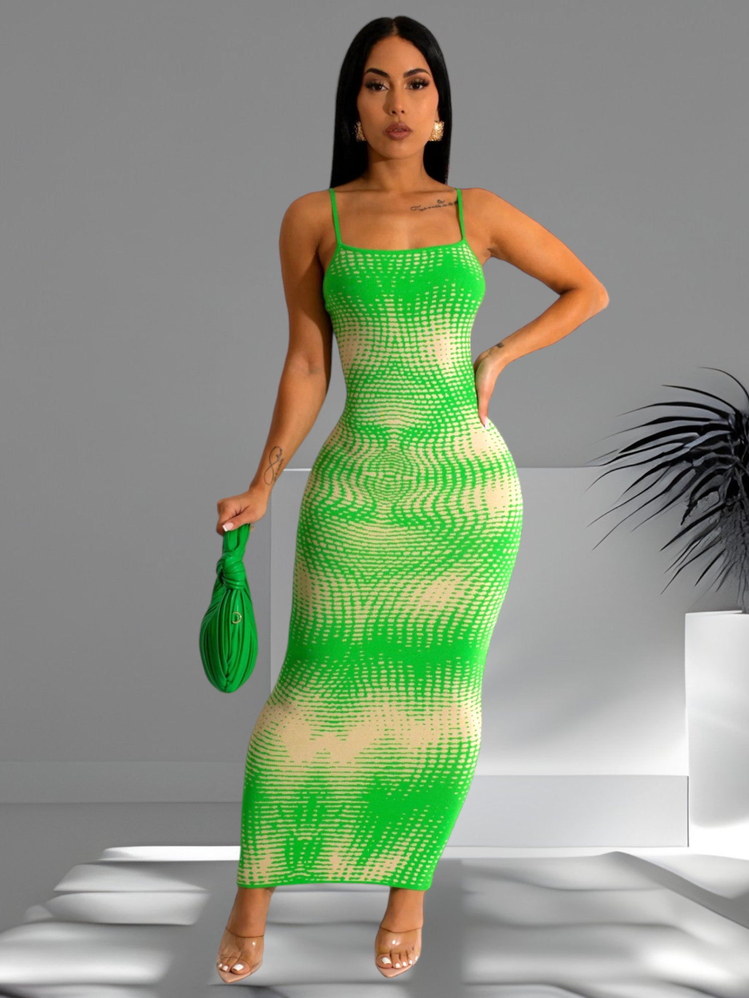 Come And Chill  Maxi Dress Lime Green