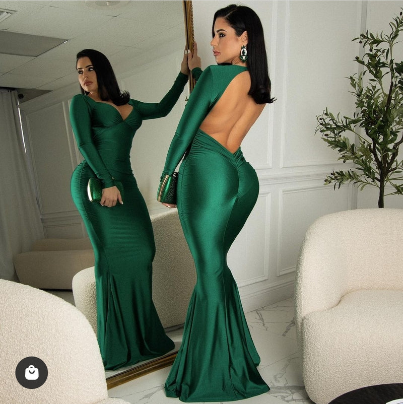The Show Must Go   Emerald Green Mermaid Gown Dress