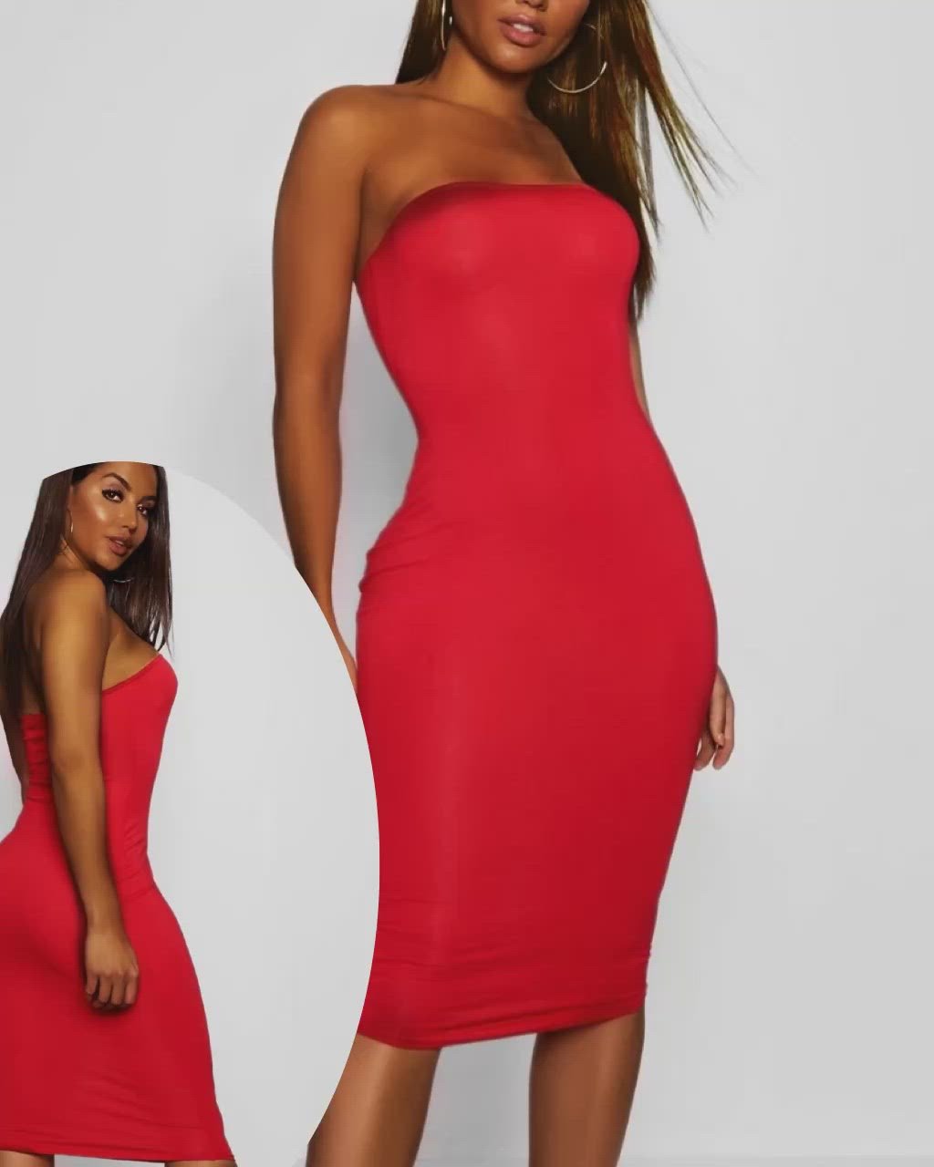 Share the Love Strapless Red Dress - Comfortable Cotton Spandex for All Day Wear