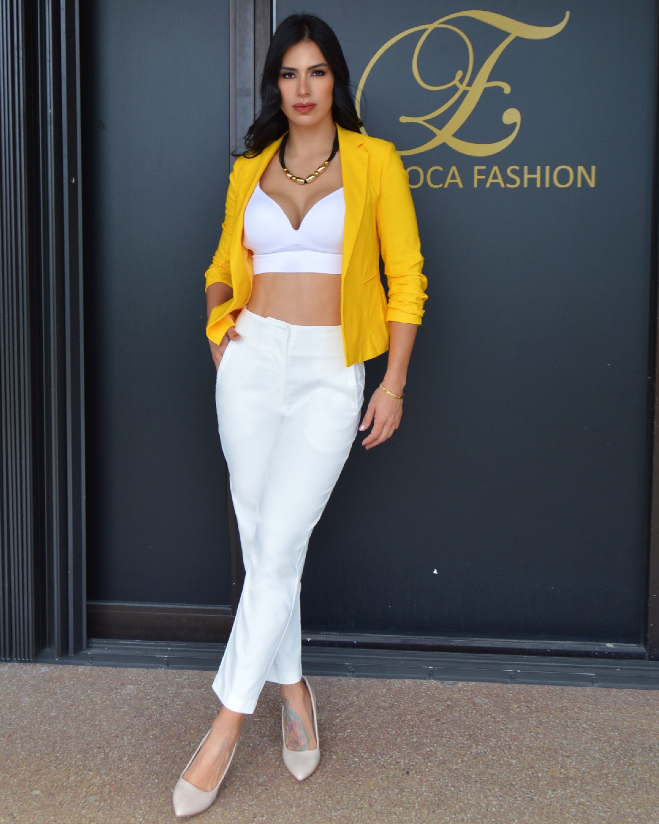 Aside From The Rest White High Waist Pants For Everyday Wear With Comfortable Stretch