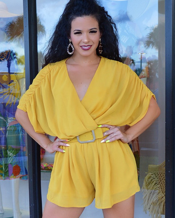 It About You Mustard Romper - La Epoca Fashion 