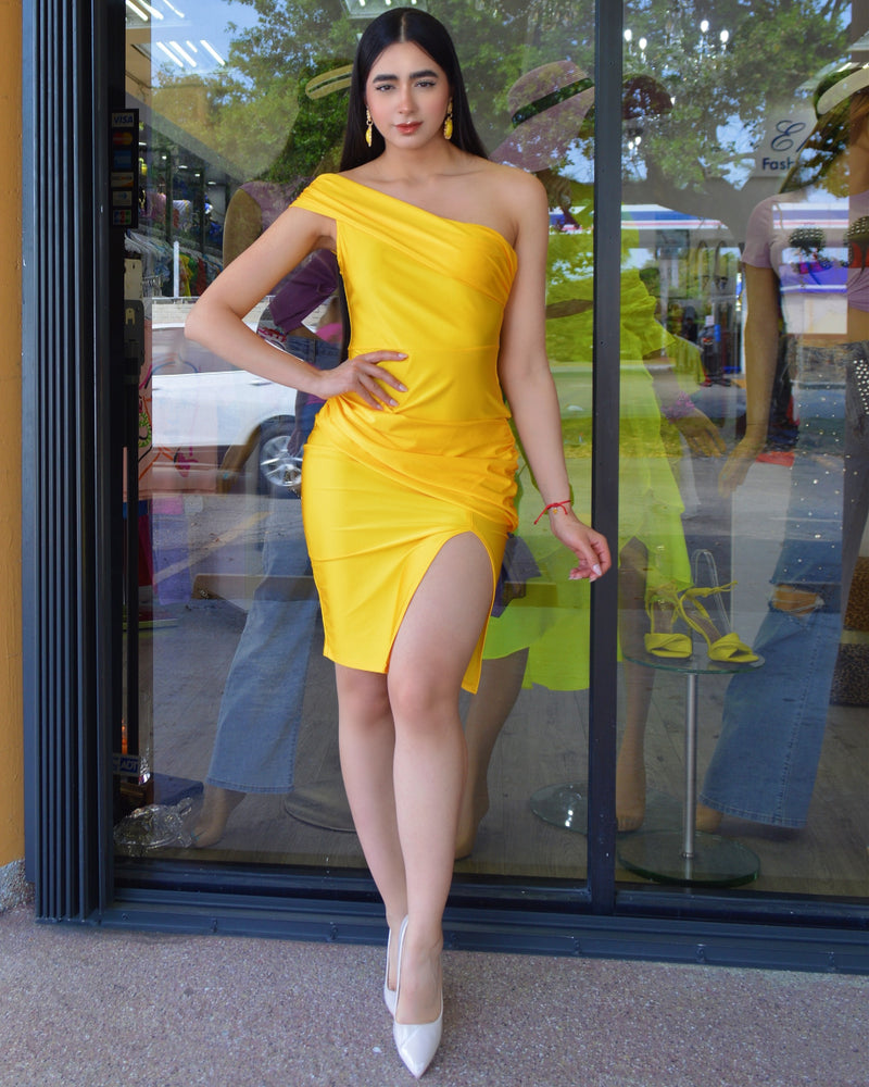 Glam Girl Midi Dress Yellow