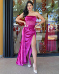 Bella Hadid Inspired Corset Gown Velvet Dress Magenta With Adjustable Waist For Elegant Evening Events
