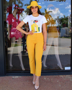 Aside From The Rest High Waist Pants Mustard Yellow