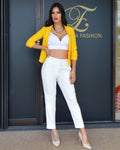 Aside From The Rest White High Waist Pants For Everyday Wear With Comfortable Stretch