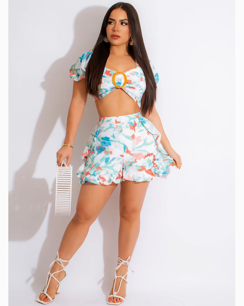 Spring Fever Print  Short Set