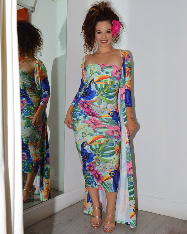 Island Flirt Midi Dress Set - La Epoca Fashion 