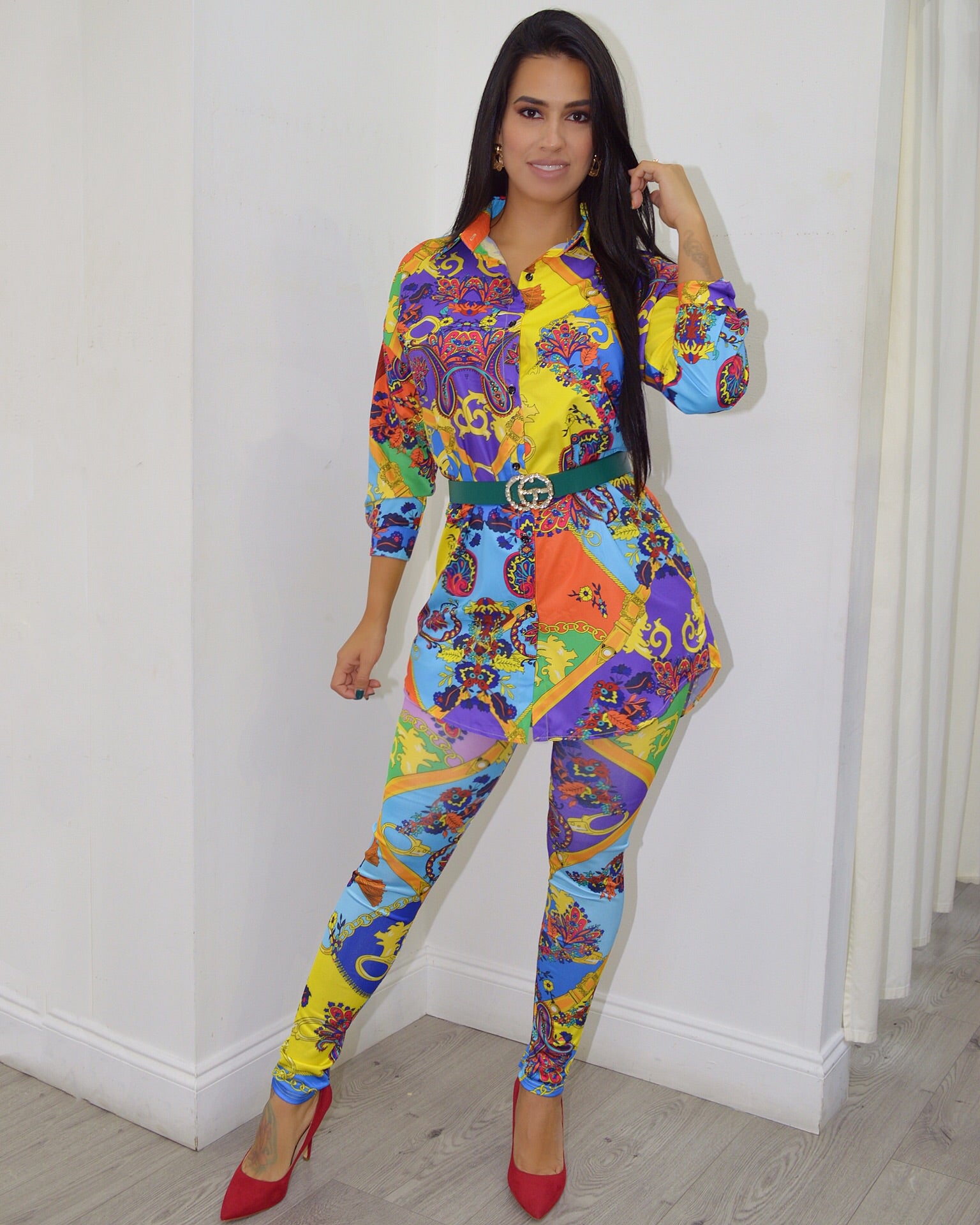 Hello Gorgeous Multi Print Pants Set - La Epoca Fashion 