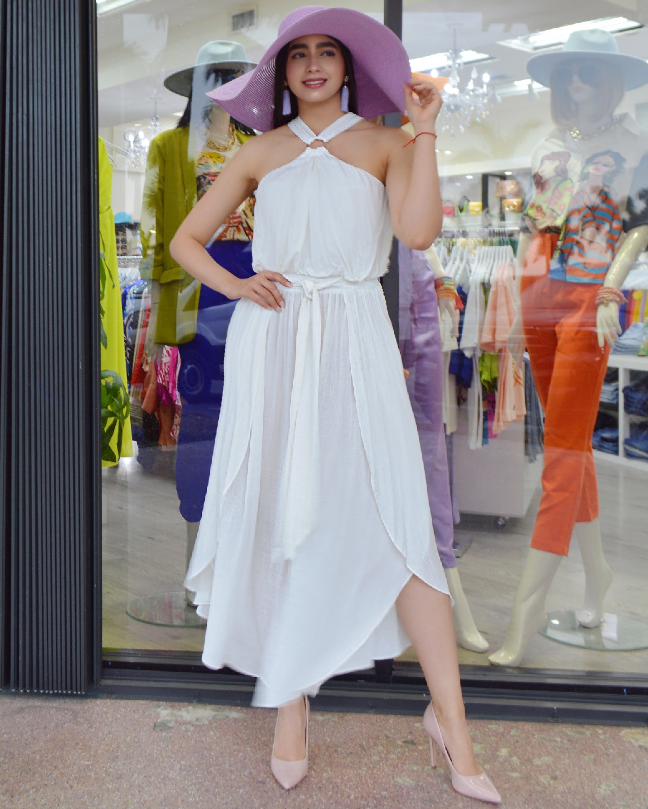 Lovely Girl Chiffon Maxi Jumpsuit White Elegant Flowing Silhouette With Non Stretch Cotton Comfort